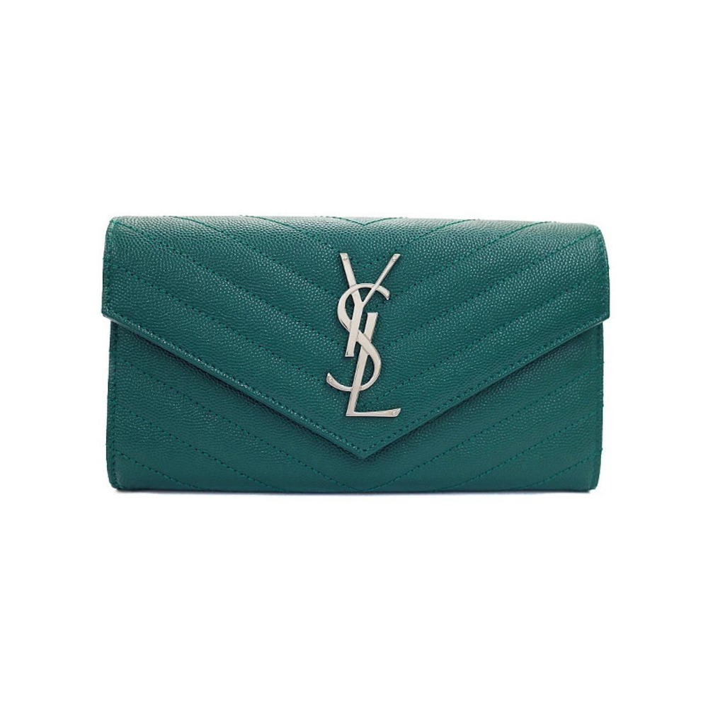 SAINT LAURENT Paris Monogram Flap Wallet Bi fold Long